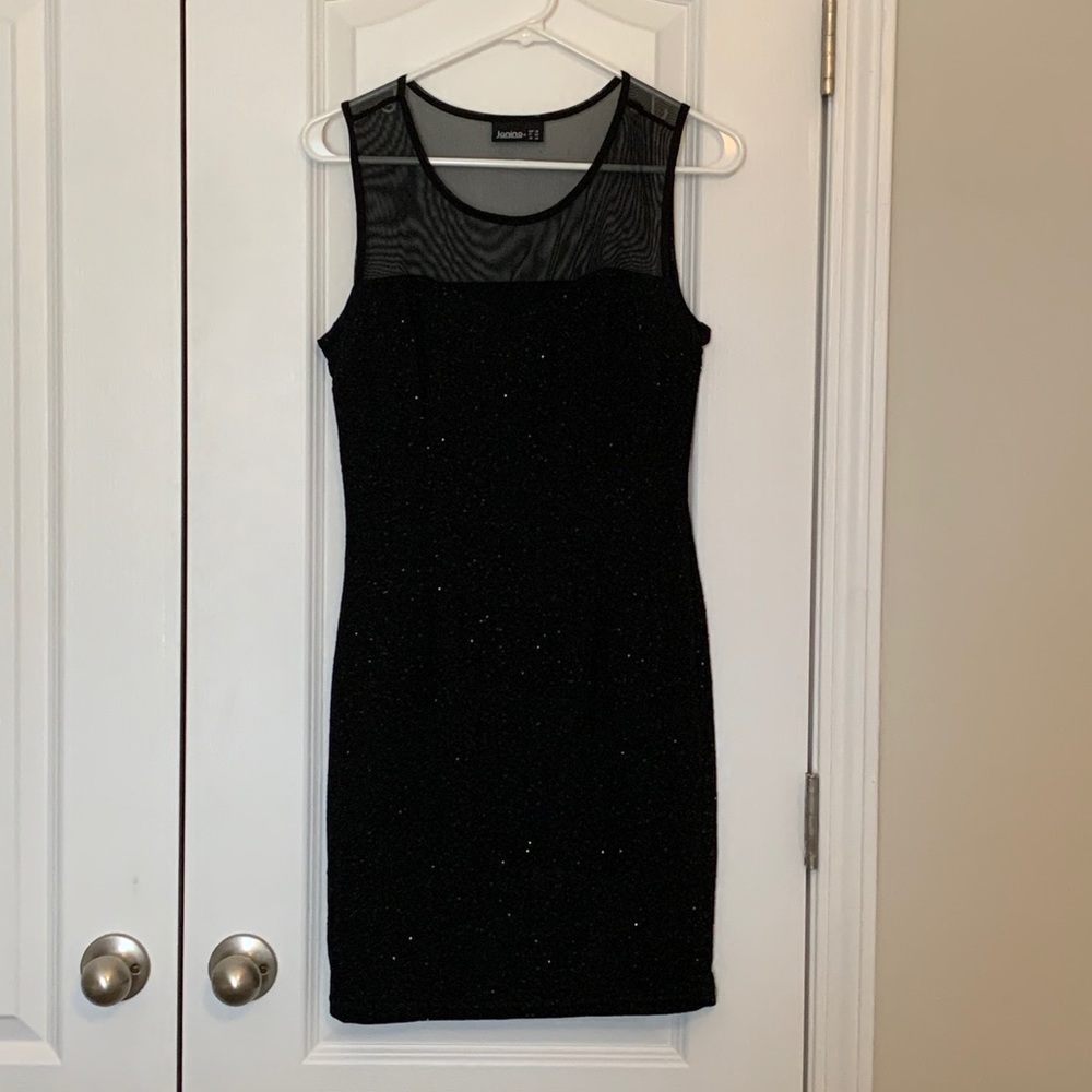 European Sleeveless Dress, Black, Size 4-6